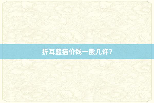 折耳蓝猫价钱一般几许？